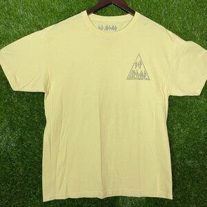 Led Zeppelin or Def Leppard Yellow Rock T-shirt, size Large (M/L)